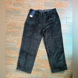 Vtg Nautica Mens Classic Fit Double Pleat Cuffed 40X30 Black Retro